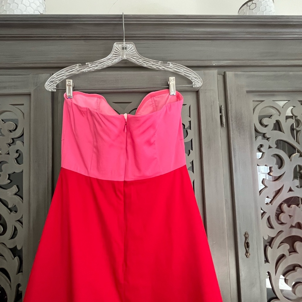 NWT Hutch pink scarlet red bow colorblock dress 6 - Picture 11 of 14